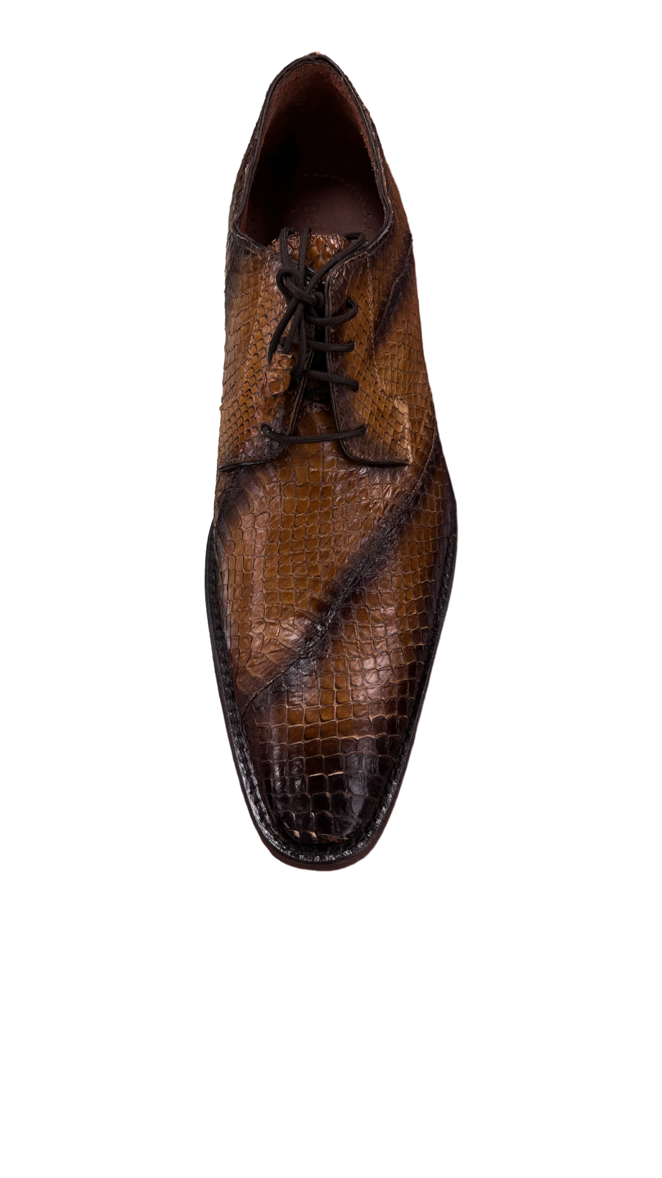 Belvedere Brown Men's Dress Shoes Snake Skin Lace Up - Design Menswear
