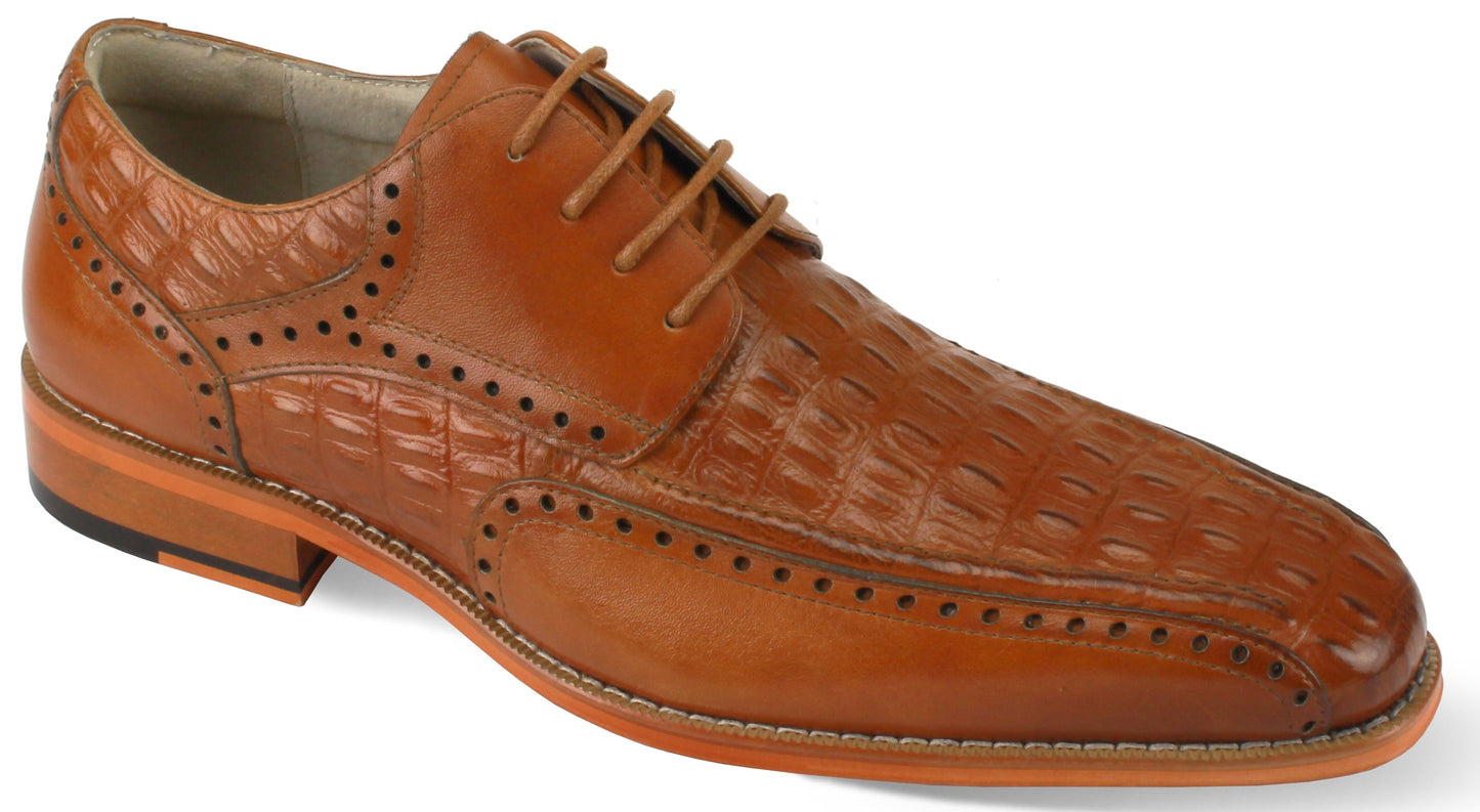 Giovanni Milford Men's Cognac Lace Up Shoes Genuine Leather