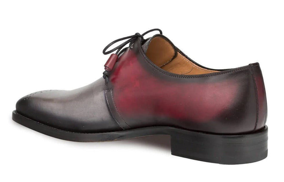 Mezlan Gray and Burgundy Lace Up Dress Men's Shoes - Design Menswear