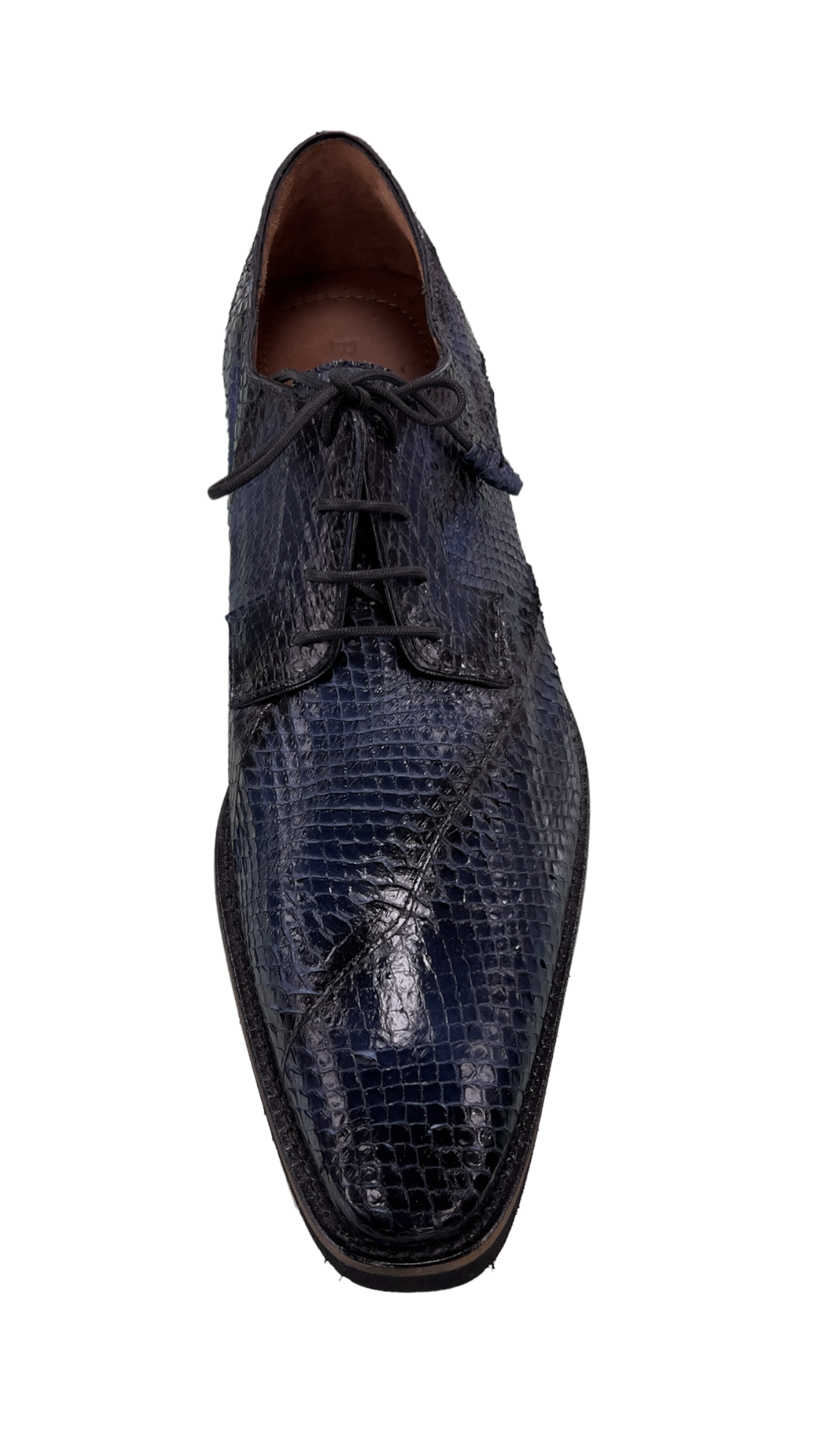 Belvedere Blue Men's Dress Shoes Snake Skin Lace Up - Design Menswear