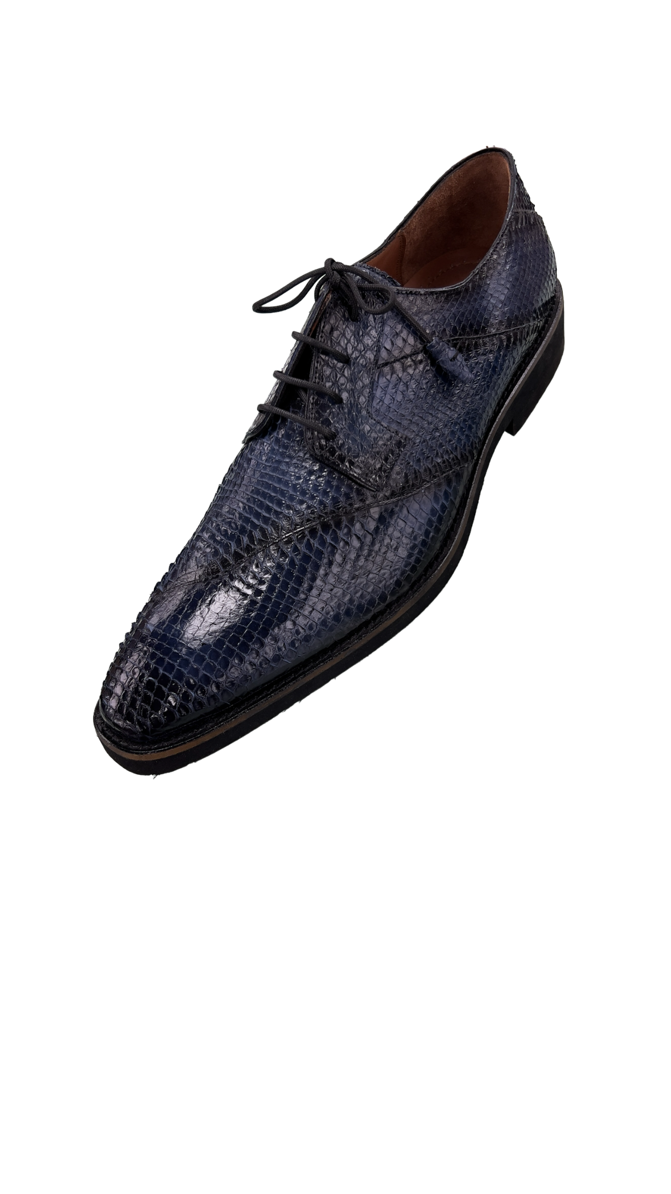 Belvedere Blue Men's Dress Shoes Snake Skin Lace Up - Design Menswear