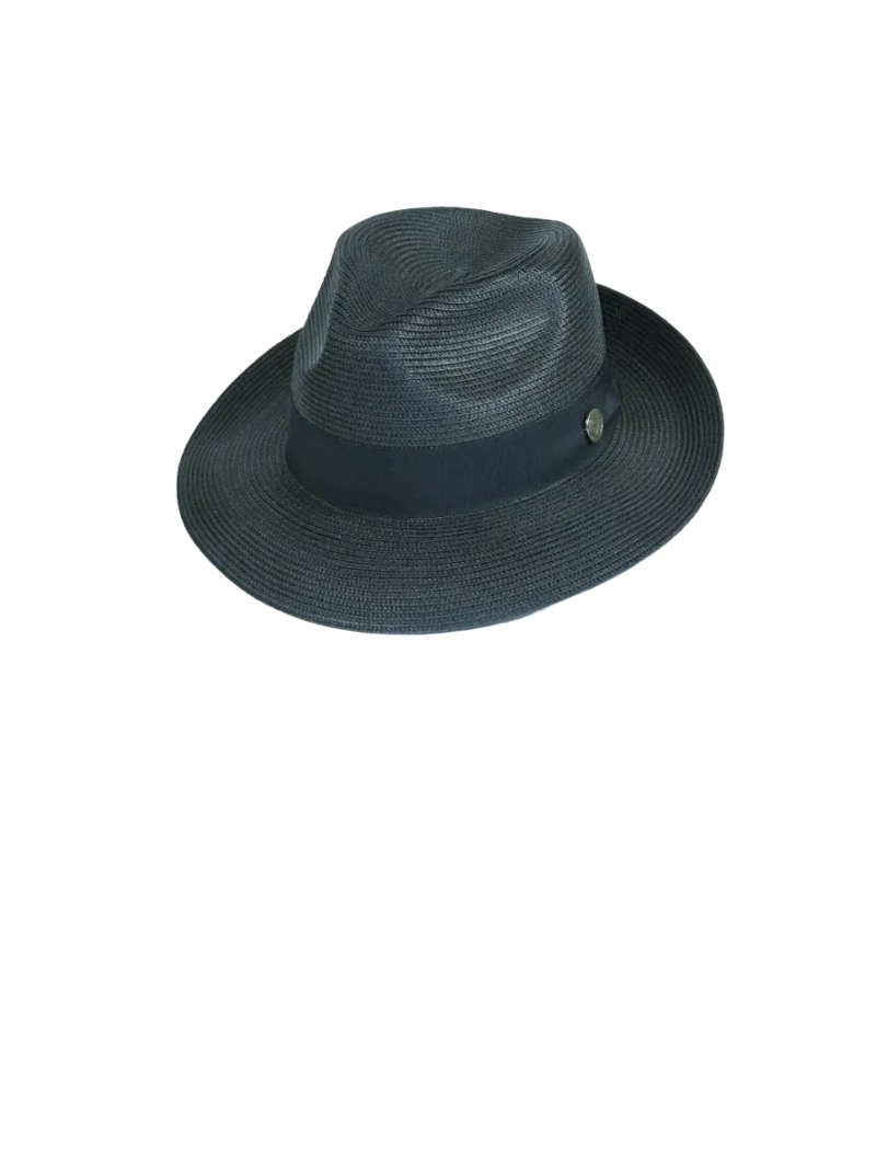 Bruno Capelo Black Men's Summer Straw Hat Casual Dress Style - Design Menswear