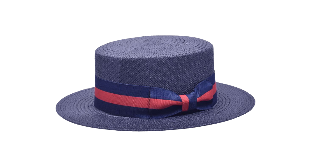 Bruno capelo Blue Men's Straw Hats Red and Blue band - Design Menswear