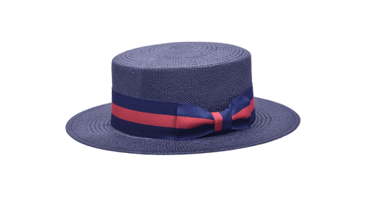 Bruno capelo Blue Men's Straw Hats Red and Blue band - Design Menswear