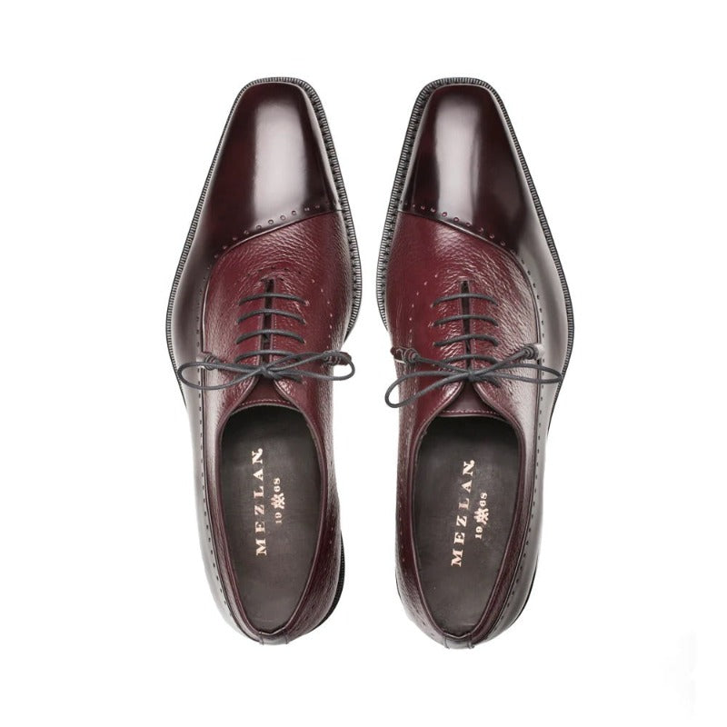 Burgundy Mezlan Men's Dress Lace Up Shoes Fashion Bal Oxford Postdam - Design Menswear