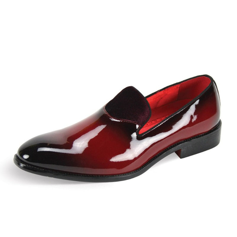 Globe footwear burgundy men's smokers loafers men's dress patent leather