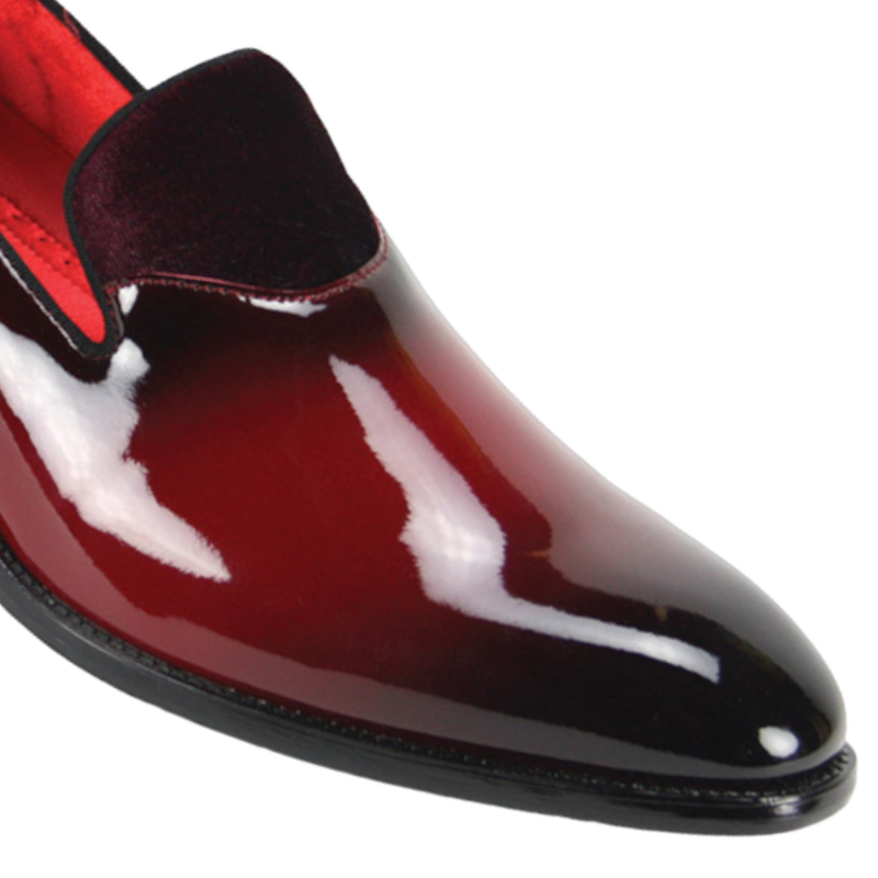 Globe footwear burgundy men's smokers loafers men's dress patent leather