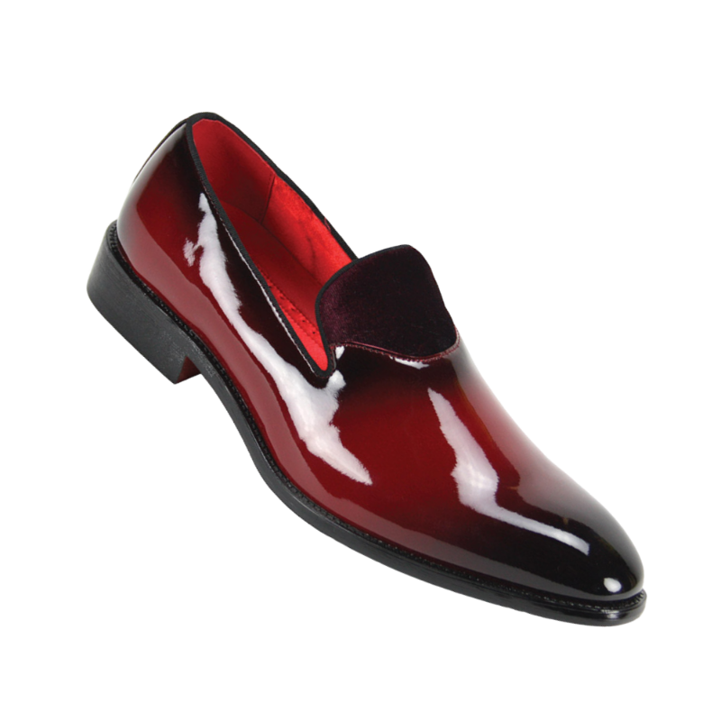 Globe footwear burgundy men's smokers loafers men's dress patent leather