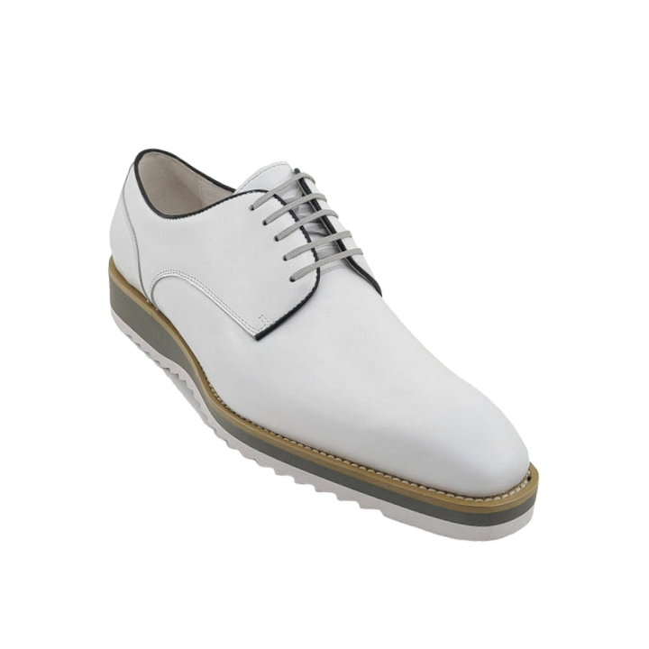 Carrucci White Casual Leather Men's Lace Up Shoes - Design Menswear