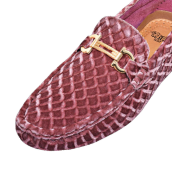 Dusty Rose pink Velvet Men's Loafer Printed Material Men's Driver