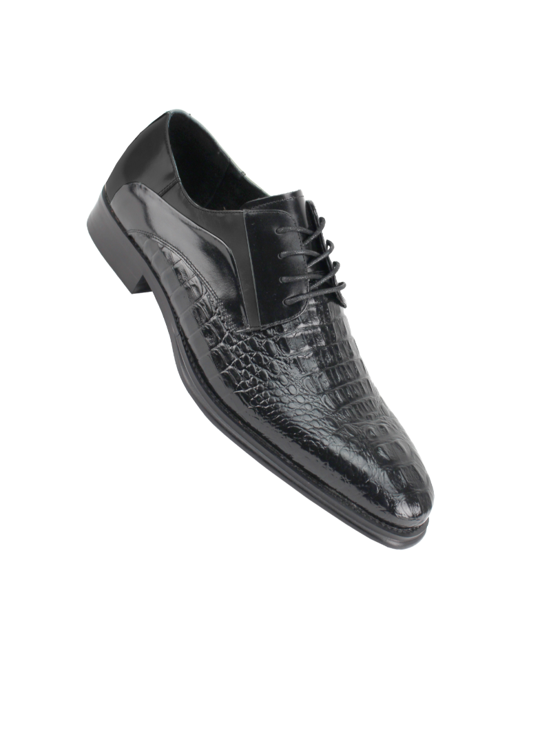 Mason men's black lace up dress shoes oxford genuine leather by Giovanni - Design Menswear