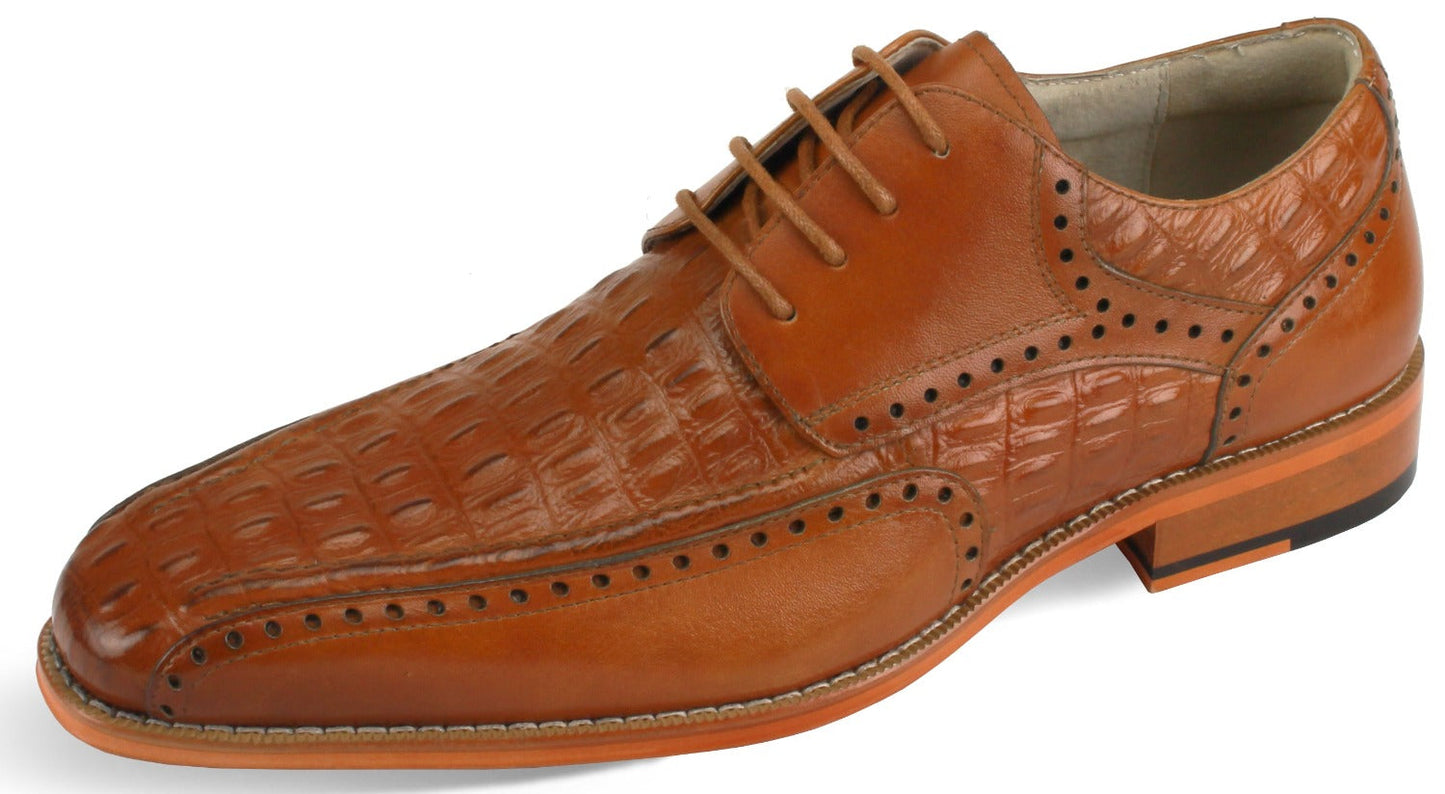 Giovanni Milford Men's Cognac Lace Up Shoes Genuine Leather