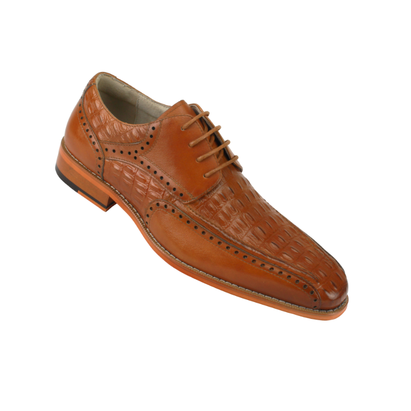 Giovanni Milford Men's Cognac Lace Up Shoes Genuine Leather