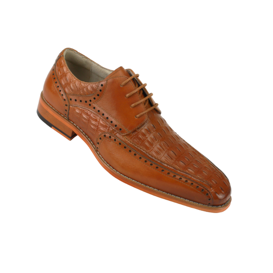 Giovanni Milford Men's Cognac Lace Up Shoes Genuine Leather