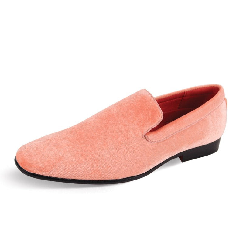 Globe Footwear Peach Men's Smokers Loafers Dress Velvet Slip-On Shoes