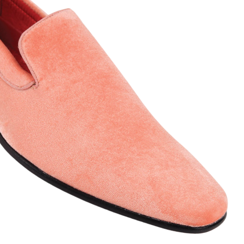 Globe Footwear Peach Men's Smokers Loafers Dress Velvet Slip-On Shoes