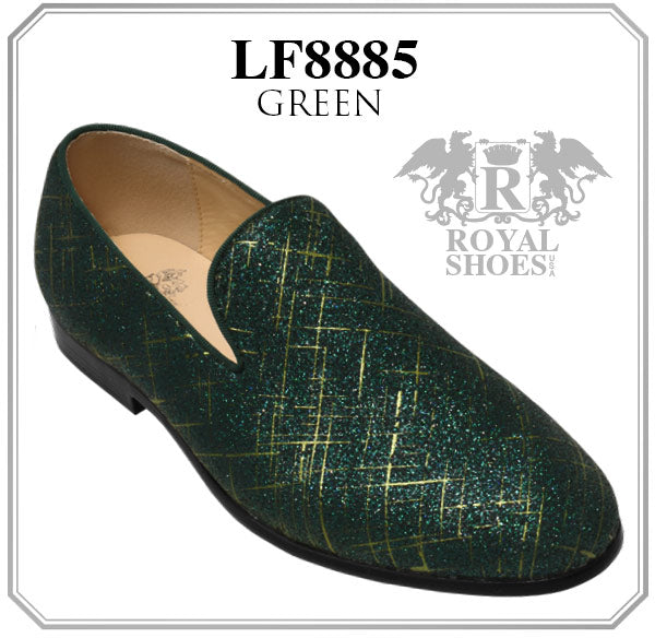 Green gold men's shoes fashion design Slip-on loafer by royal shoes