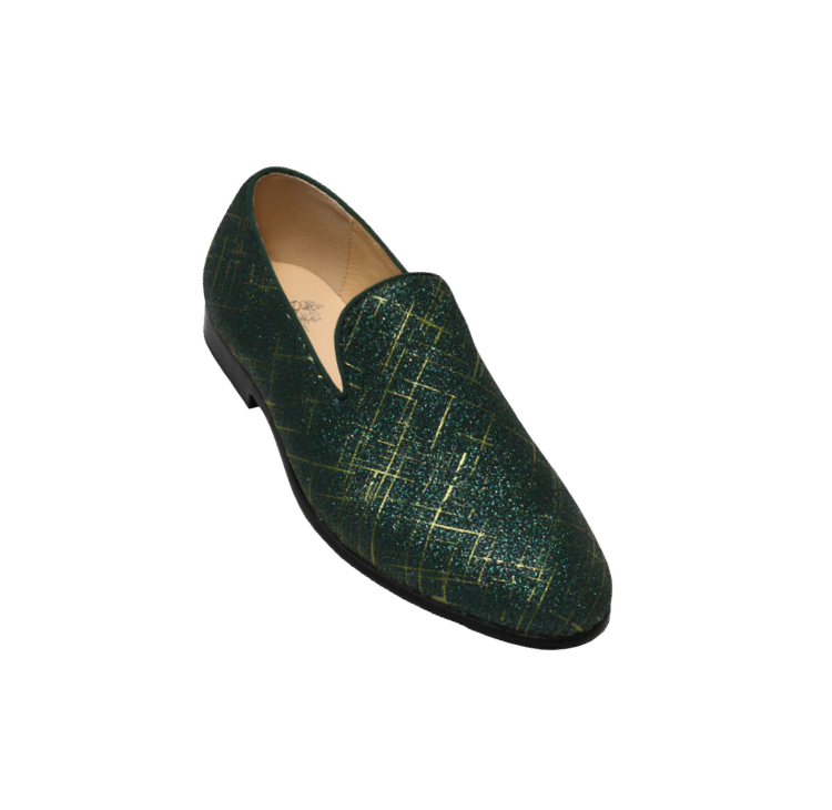 Green gold men's shoes fashion design Slip-on loafer by royal shoes