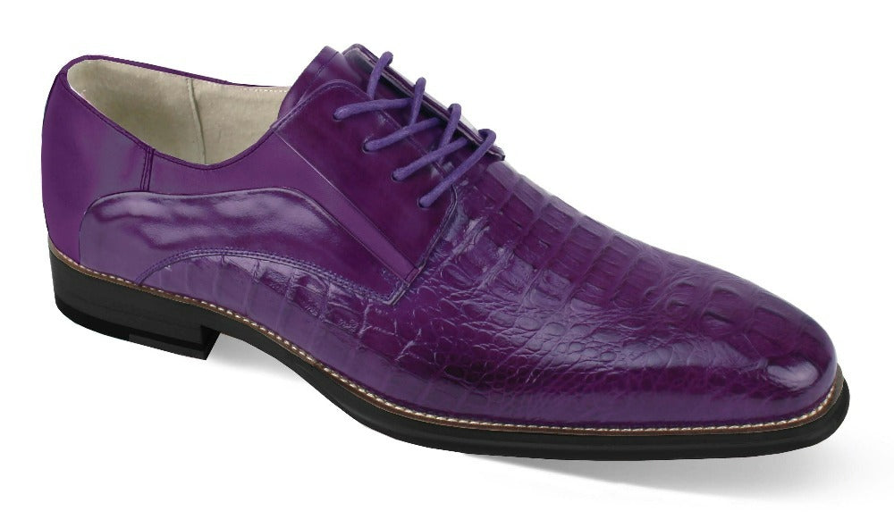 Mason by Giovanni Purple men's lace up shoes genuine leather - Design Menswear