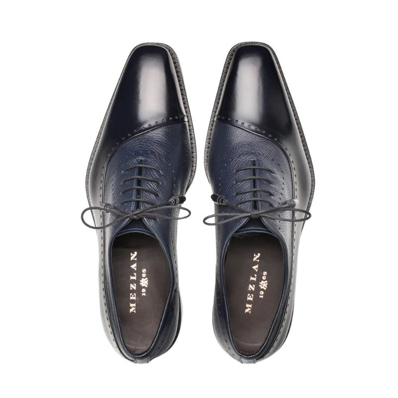 Men's Blue Mezlan Dress Lace Up Shoes Fashion Bal Oxford Postdam - Design Menswear