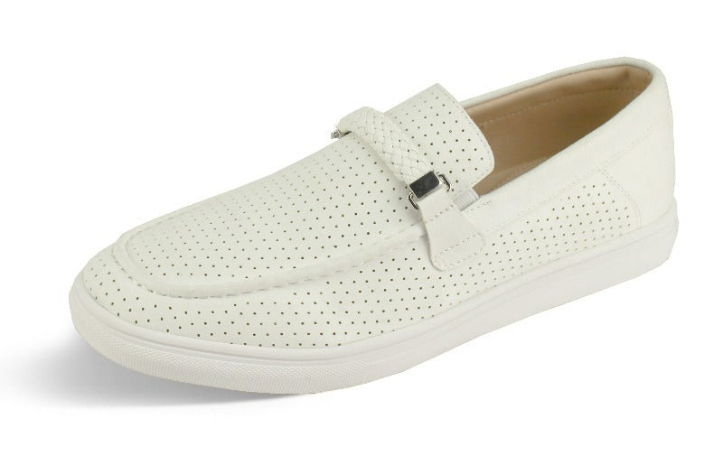 Men's White Loafer Slip-On Casual Suede Shoes Leather Slippers New York City - Design Menswear