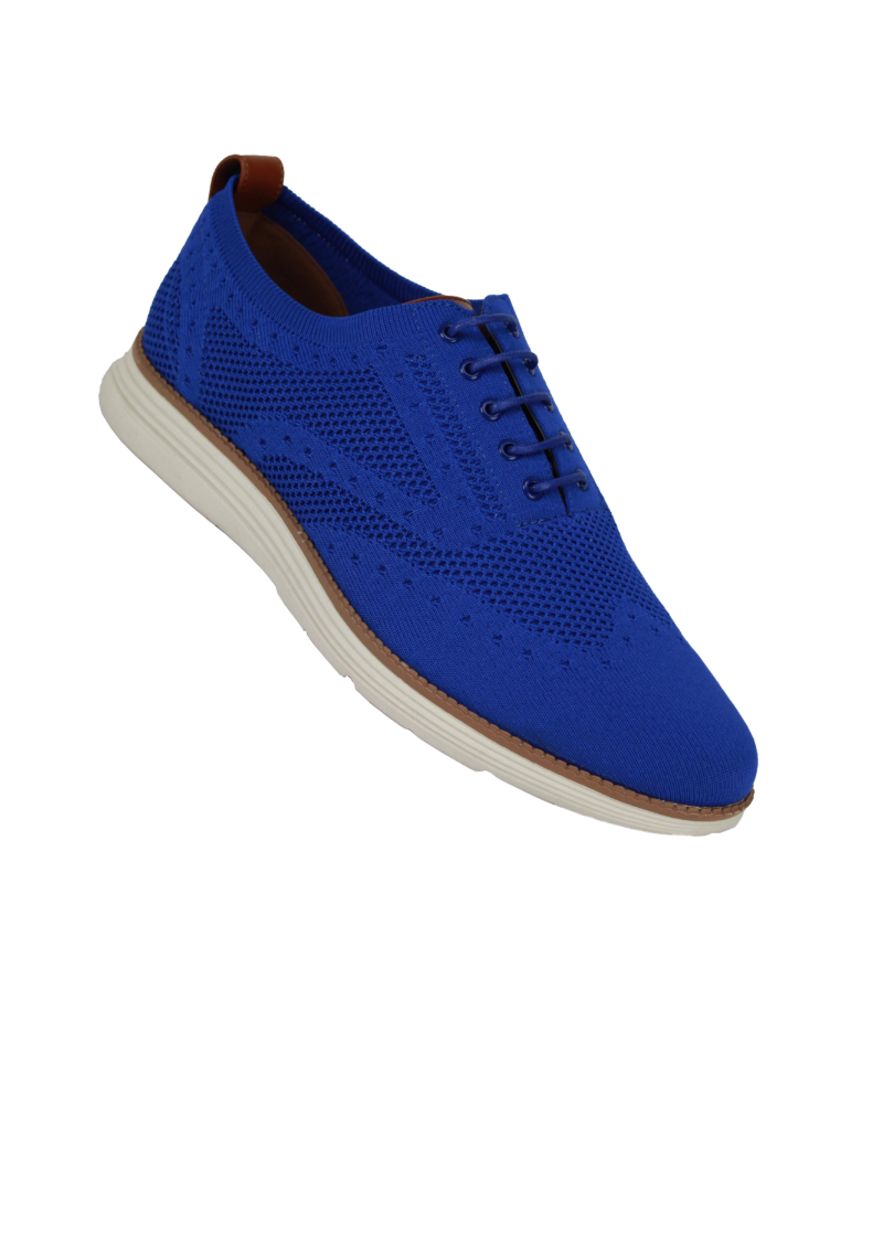 Men's royal Blue Casual Lace-Up Shoes Soft Material Loafer by New York City - Design Menswear