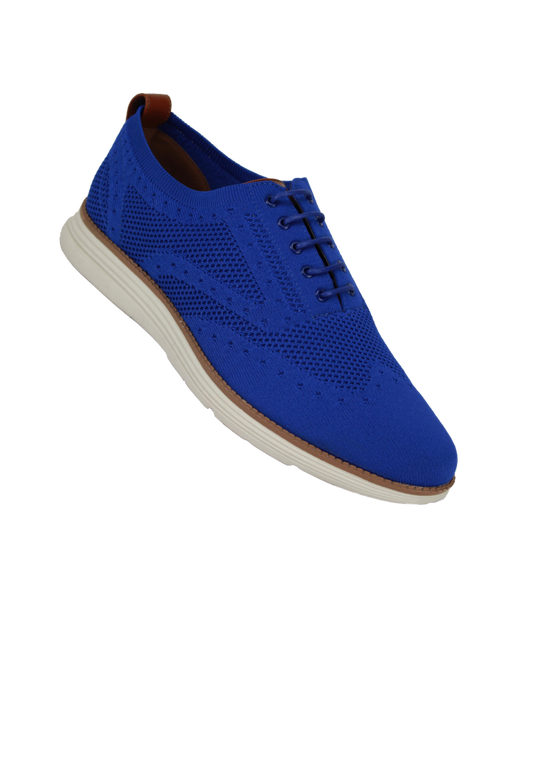 Men's royal Blue Casual Lace-Up Shoes Soft Material Loafer by New York City - Design Menswear