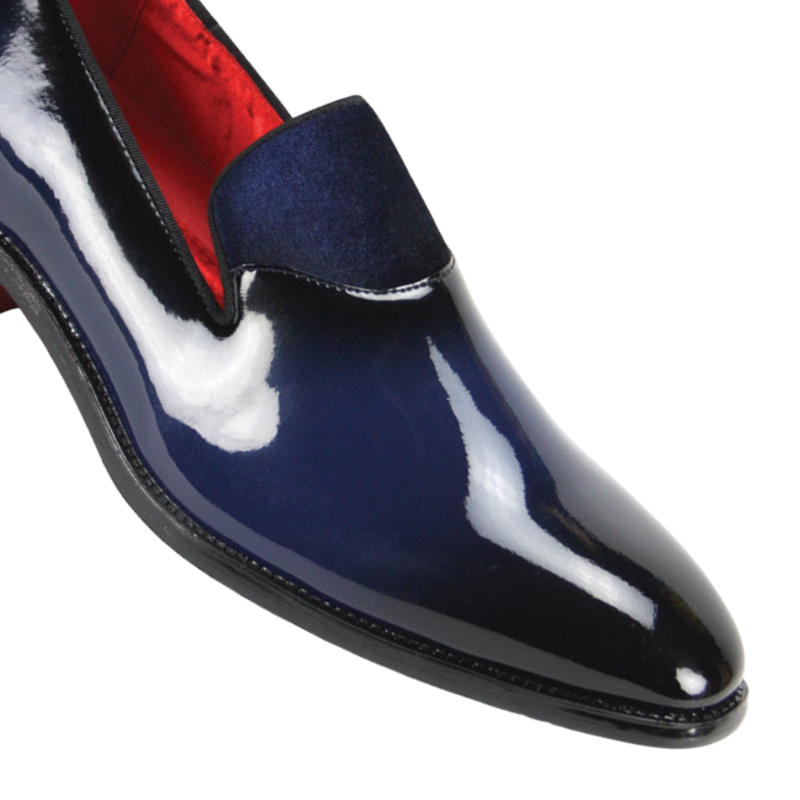 Globe footwear Navy Blue Smokers Patent Leather Men's Fancy Style Shoe