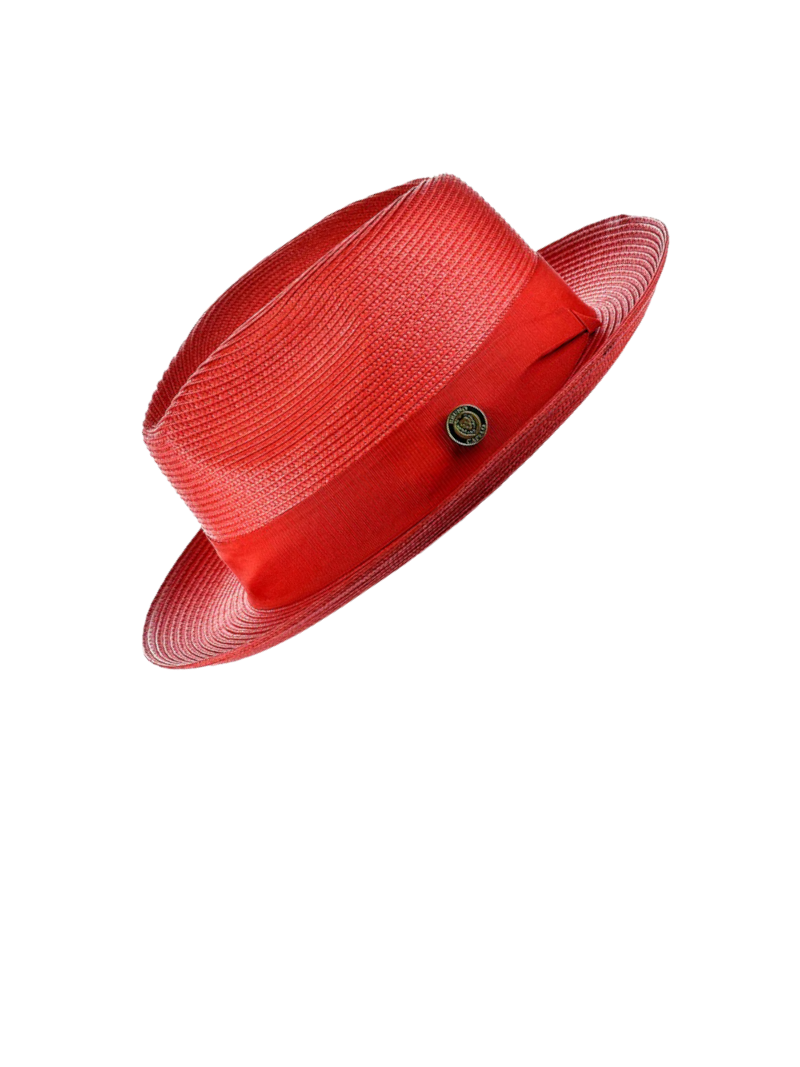 Red Bruno Capelo Men's Straw Hat Casual Dress Design - Design Menswear