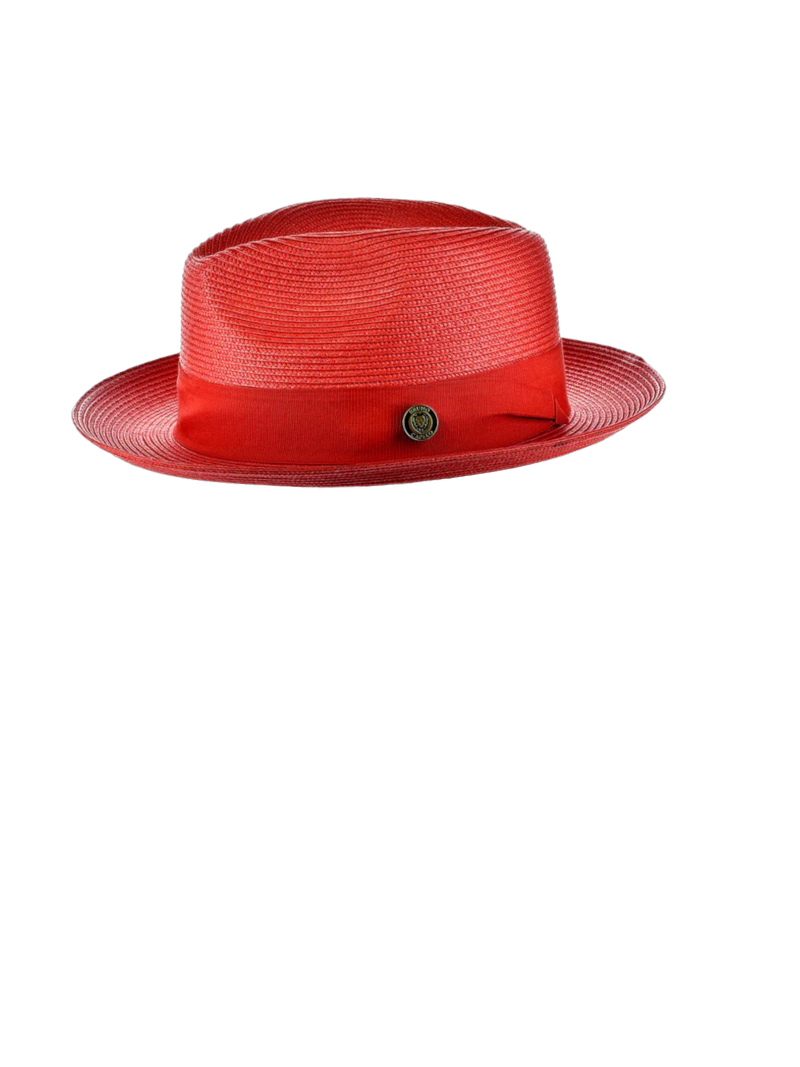 Red Bruno Capelo Men's Straw Hat Casual Dress Design - Design Menswear