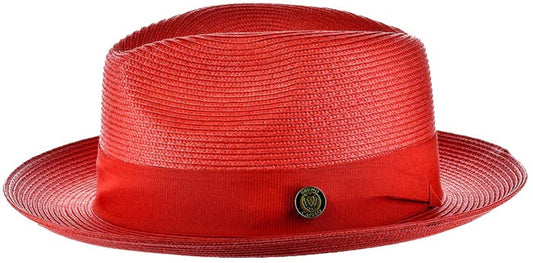 Red Bruno Capelo Men's Straw Hat Casual Dress Design - Design Menswear