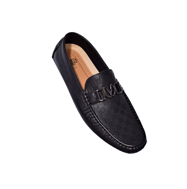 Royal shoes black men's casual loafer slip-on printed leather driver