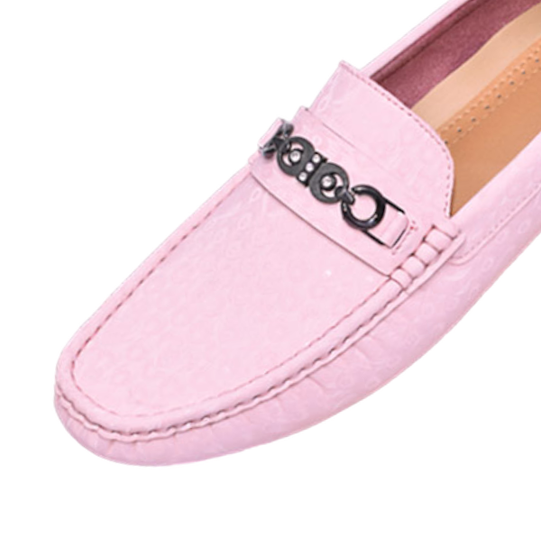 Royal shoes pink men's casual loafer slip-on printed leather driver