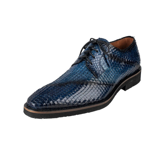 Belvedere Blue Men's Dress Shoes Snake Skin Lace Up - Design Menswear