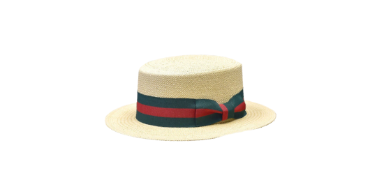 Bruno Capelo Men's tan straw hat red and green band - Design Menswear