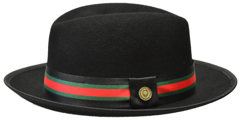 Bruno Capelo black men's wool hats red and green band - Design Menswear