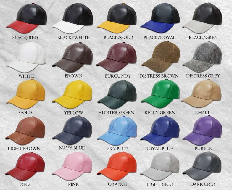 Men's and women's Leather caps 100% Genuine Leather Baseball Unisex Cap