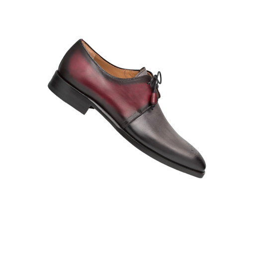 Mezlan Gray and Burgundy Lace Up Dress Men's Shoes - Design Menswear